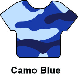 HTV Pattern Camo Blue 12"X18" Sheet - VEP-CAMOBLUE-SHT